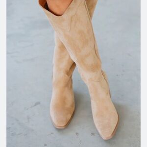 NEW Jeffrey Campbell Free People Floured Western Suede Heel Boots women sz 7